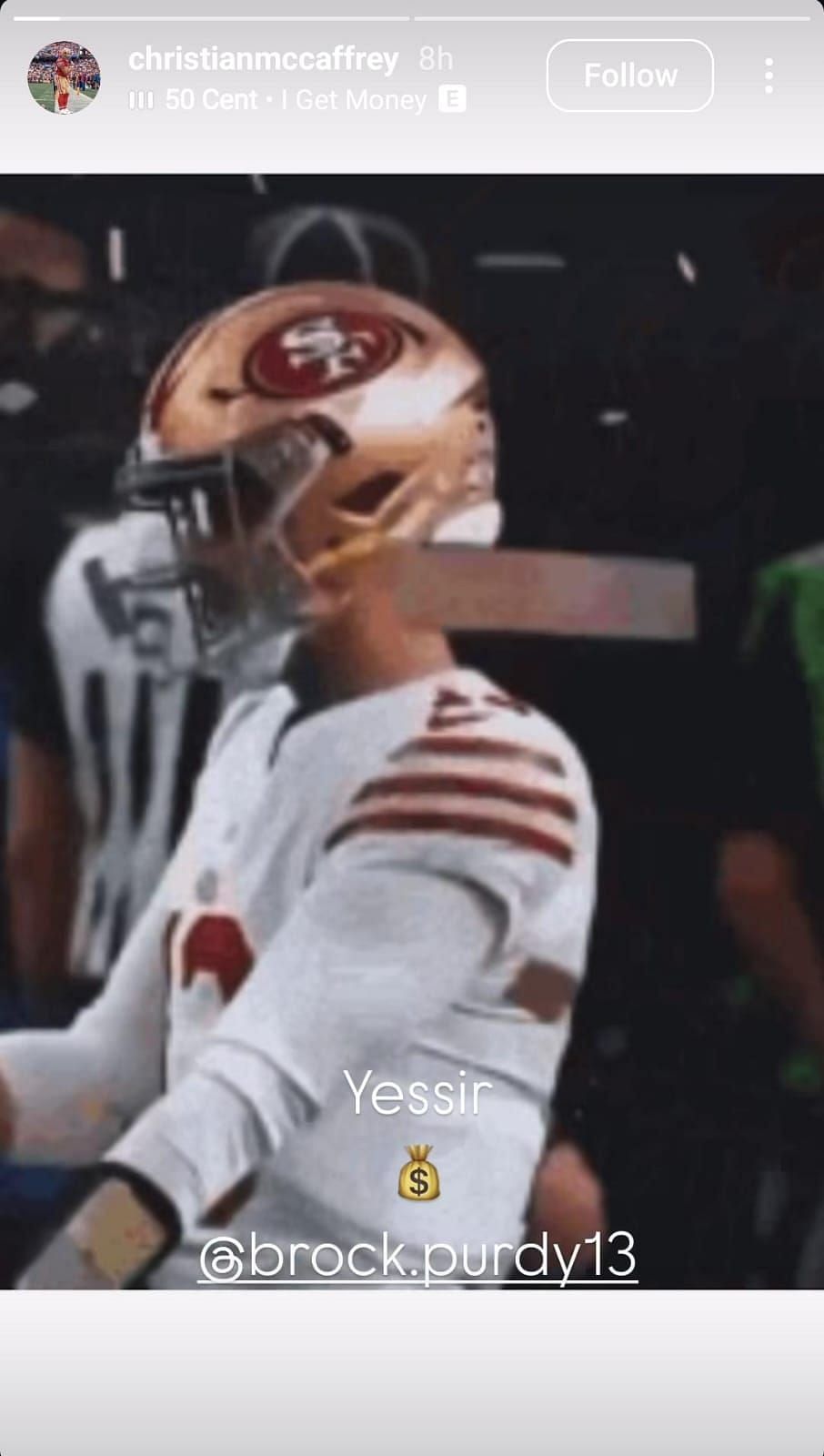 Christian McCaffrey's IG story